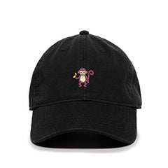 DSGN By DNA Monkey with Banana Baseball Cap Embroidered Cotton Adjustable Dad Hat