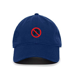 No U Turn Sign Baseball Cap Embroidered Cotton Adjustable Dad Hat