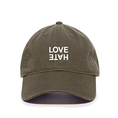 Love Hate Baseball Cap Embroidered Cotton Adjustable Dad Hat
