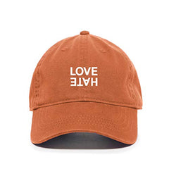 Love Hate Baseball Cap Embroidered Cotton Adjustable Dad Hat