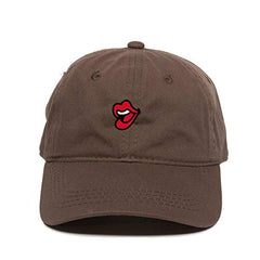 Lips Baseball Cap Embroidered Cotton Adjustable Dad Hat