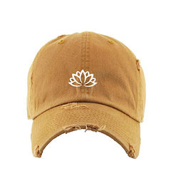 Lotus Flower Vintage Baseball Cap Embroidered Cotton Adjustable Distressed Dad Hat