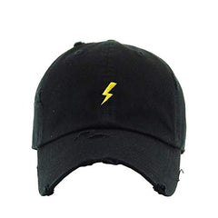 Lightning Vintage Baseball Cap Embroidered Cotton Adjustable Distressed Dad Hat