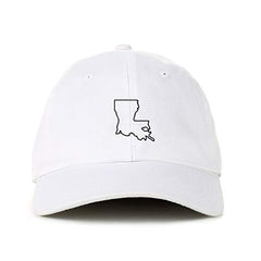 Louisiana Map Outline Dad Baseball Cap Embroidered Cotton Adjustable Dad Hat