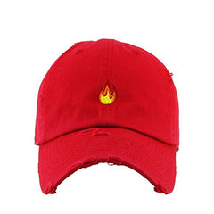 Flame Vintage Baseball Cap Embroidered Cotton Adjustable Distressed Dad Hat