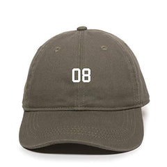 #08 Jersey Number Dad Baseball Cap Embroidered Cotton Adjustable Dad Hat