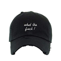 What The FCK Vintage Baseball Cap Embroidered Cotton Adjustable Distressed Dad Hat