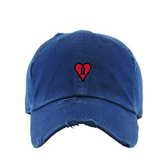 Heart Lock Vintage Baseball Cap Embroidered Cotton Adjustable Distressed Dad Hat