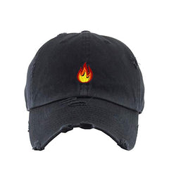 Flame Vintage Baseball Cap Embroidered Cotton Adjustable Distressed Dad Hat