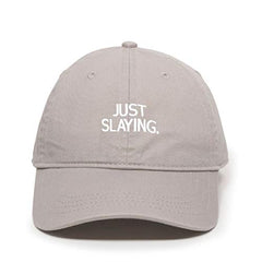 Just Slaying Dad Baseball Cap Embroidered Cotton Adjustable Dad Hat