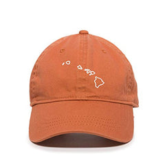 Hawaii Map Outline Dad Baseball Cap Embroidered Cotton Adjustable Dad Hat