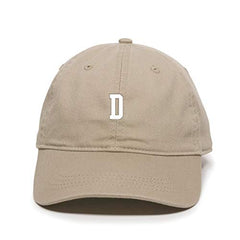 D Initial Letter Baseball Cap Embroidered Cotton Adjustable Dad Hat