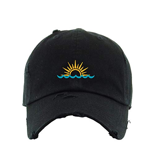 Sunset Vintage Baseball Cap Embroidered Cotton Adjustable Distressed Dad Hat