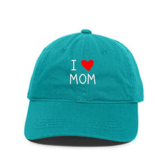 I Love Mom Baseball Cap Embroidered Cotton Adjustable Dad Hat