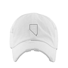 Nevada Map Outline Dad Vintage Baseball Cap Embroidered Cotton Adjustable Distressed Dad Hat