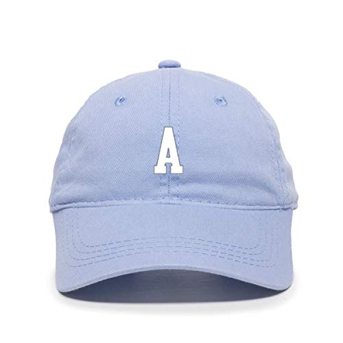 A Initial Letter Baseball Cap Embroidered Cotton Adjustable Dad Hat