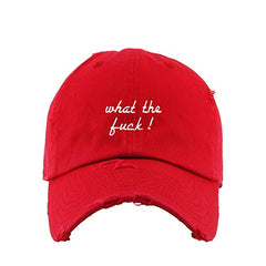 What The FCK Vintage Baseball Cap Embroidered Cotton Adjustable Distressed Dad Hat