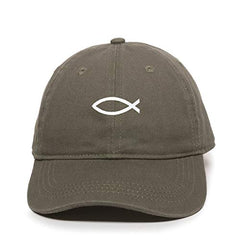 Jesus Fish Dad Baseball Cap Embroidered Cotton Adjustable Dad Hat