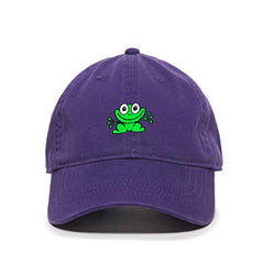 Smiling Frog Dad Baseball Cap Embroidered Cotton Adjustable Dad Hat