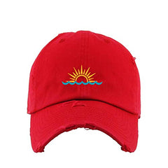 Sunset Vintage Baseball Cap Embroidered Cotton Adjustable Distressed Dad Hat