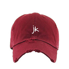 JK Just Kidding Vintage Baseball Cap Embroidered Cotton Adjustable Distressed Dad Hat