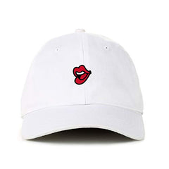 Lips Baseball Cap Embroidered Cotton Adjustable Dad Hat