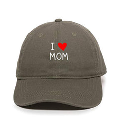 I Love Mom Baseball Cap Embroidered Cotton Adjustable Dad Hat