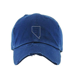 Nevada Map Outline Dad Vintage Baseball Cap Embroidered Cotton Adjustable Distressed Dad Hat