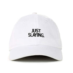 Just Slaying Dad Baseball Cap Embroidered Cotton Adjustable Dad Hat