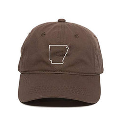 Arkansas Map Outline Dad Baseball Cap Embroidered Cotton Adjustable Dad Hat