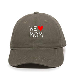 We Love Mom Baseball Cap Embroidered Cotton Adjustable Dad Hat