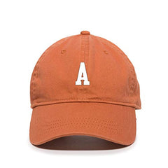 A Initial Letter Baseball Cap Embroidered Cotton Adjustable Dad Hat