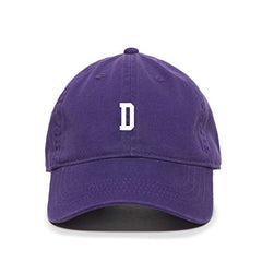 D Initial Letter Baseball Cap Embroidered Cotton Adjustable Dad Hat