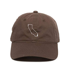 California Map Outline Dad Baseball Cap Embroidered Cotton Adjustable Dad Hat