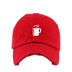 Cup of Coffee Vintage Baseball Cap Embroidered Cotton Adjustable Distressed Dad Hat