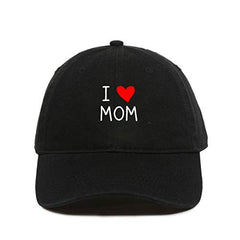 I Love Mom Baseball Cap Embroidered Cotton Adjustable Dad Hat