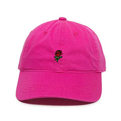 Rose Baseball Cap Embroidered Cotton Adjustable Dad Hat