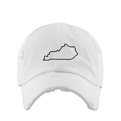 Kentucky Map Outline Dad Vintage Baseball Cap Embroidered Cotton Adjustable Distressed Dad Hat