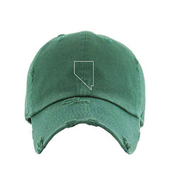 Nevada Map Outline Dad Vintage Baseball Cap Embroidered Cotton Adjustable Distressed Dad Hat