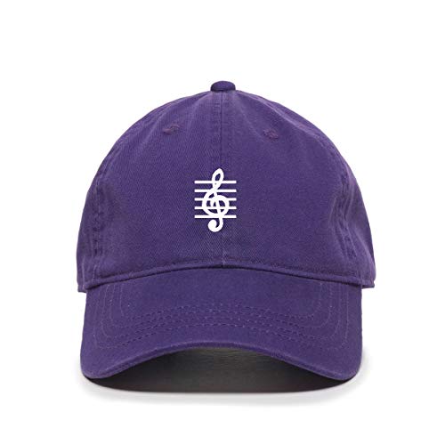 Treble Cleff Staff Dad Baseball Cap Embroidered Cotton Adjustable Dad Hat