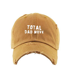 Total Dad Move Vintage Baseball Cap Embroidered Cotton Adjustable Distressed Dad Hat