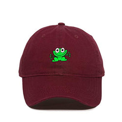 Smiling Frog Dad Baseball Cap Embroidered Cotton Adjustable Dad Hat