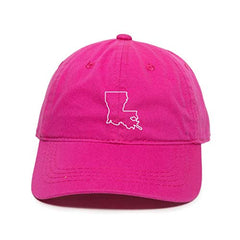 Louisiana Map Outline Dad Baseball Cap Embroidered Cotton Adjustable Dad Hat