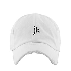 JK Just Kidding Vintage Baseball Cap Embroidered Cotton Adjustable Distressed Dad Hat