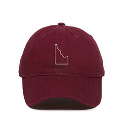 Idaho Map Outline Dad Baseball Cap Embroidered Cotton Adjustable Dad Hat