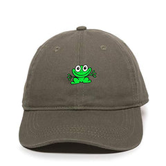 Smiling Frog Dad Baseball Cap Embroidered Cotton Adjustable Dad Hat