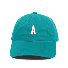 A Initial Letter Baseball Cap Embroidered Cotton Adjustable Dad Hat