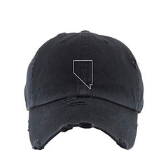 Nevada Map Outline Dad Vintage Baseball Cap Embroidered Cotton Adjustable Distressed Dad Hat