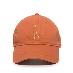 Delaware Map Outline Dad Baseball Cap Embroidered Cotton Adjustable Dad Hat