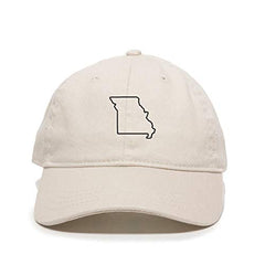 Missouri Map Outline Dad Baseball Cap Embroidered Cotton Adjustable Dad Hat